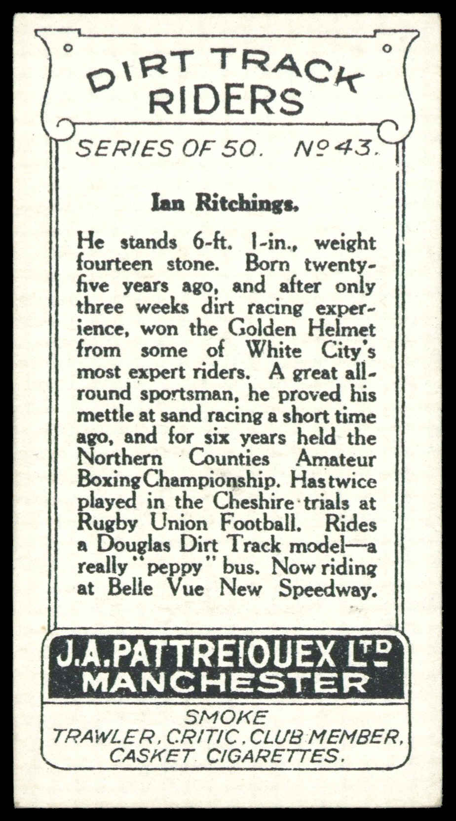 Pattreiouex - 'Dirt Track Riders (50)' (1929) - Ian Ritchings Pattreiouex - 'Dirt Track Riders (50)' (1929) - Ian Ritchings
