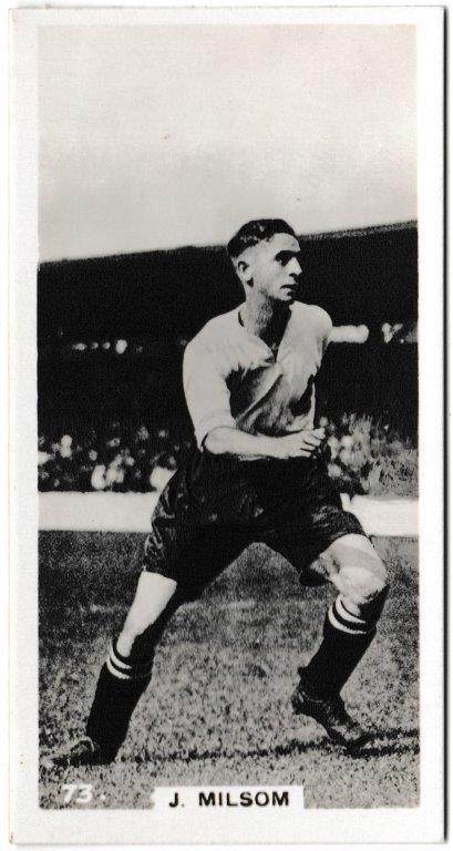 Pattreiouex - 'Footballers in Action' (1934) - Card #73 - J. Milsom (Bolton Wanderers) Pattreiouex - 'Footballers in Action' (1934) - Card #73 - J. Milsom (Bolton Wanderers)
