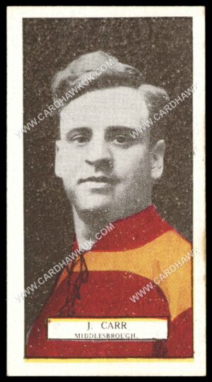 Pattreiouex - J. Carr (Middlesbrough)' - Footballers Series (Brown)' (1927) Pattreiouex - J. Carr (Middlesbrough)' - Footballers Series (Brown)' (1927)