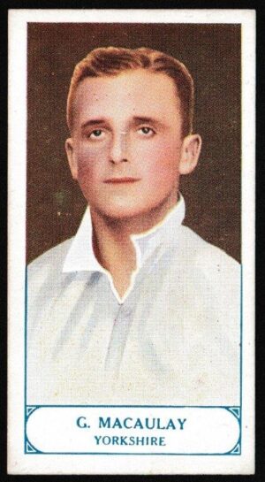 Pattreiouex - 'Cricketers Series' (1926) - G. MacAuley (Yorkshire) Pattreiouex - 'Cricketers Series' (1926) - G. MacAuley (Yorkshire)