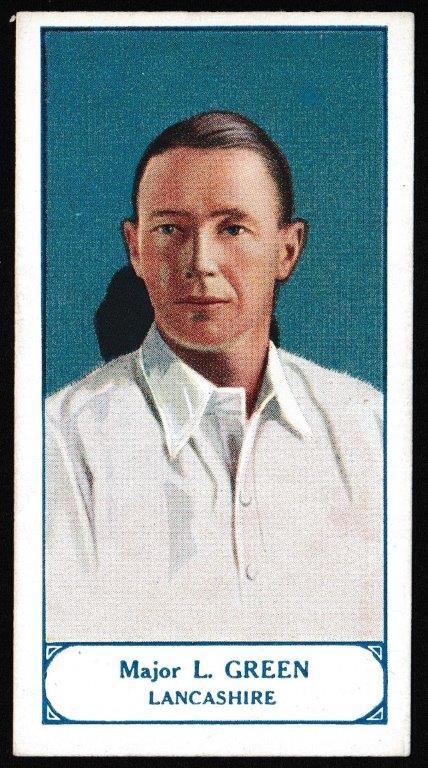 Pattreiouex - 'Cricketers Series' (1926) - Major L. Green (Lancashire) Pattreiouex - 'Cricketers Series' (1926) - Major L. Green (Lancashire)