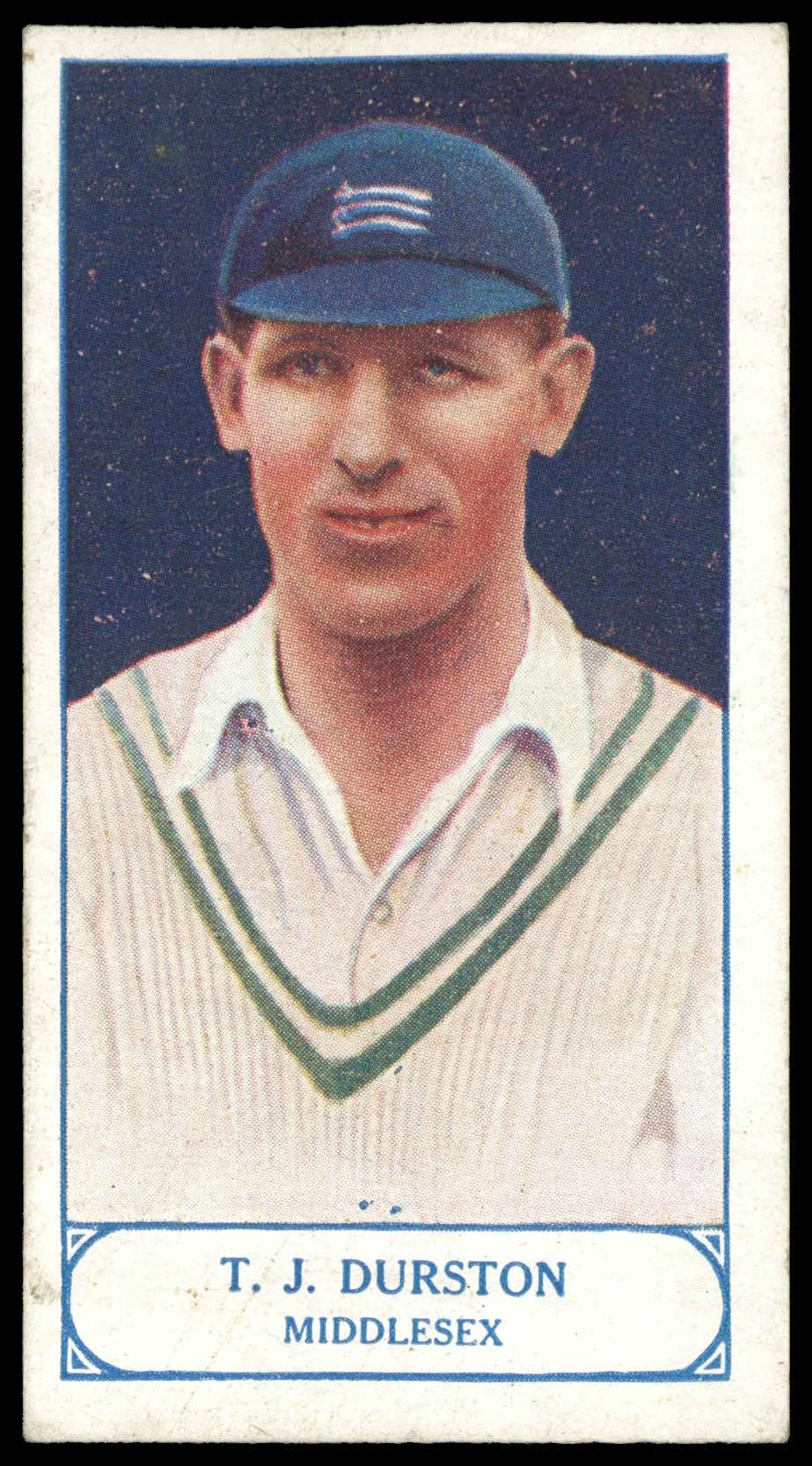 Pattreiouex - 'Cricketers Series' (1926) - T.J. Durston (Middlesex) Pattreiouex - 'Cricketers Series' (1926) - T.J. Durston (Middlesex)