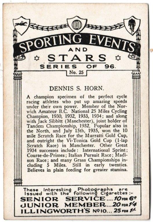 Pattreiouex - 'Sporting Events & Stars' (1935) - Card #25 - Dennis S. Horn Pattreiouex - 'Sporting Events & Stars' (1935) - Card #25 - Dennis S. Horn