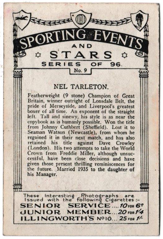 Pattreiouex - 'Sporting Events & Stars' (1935) - Card #9 - Nel Tarleton Pattreiouex - 'Sporting Events & Stars' (1935) - Card #9 - Nel Tarleton