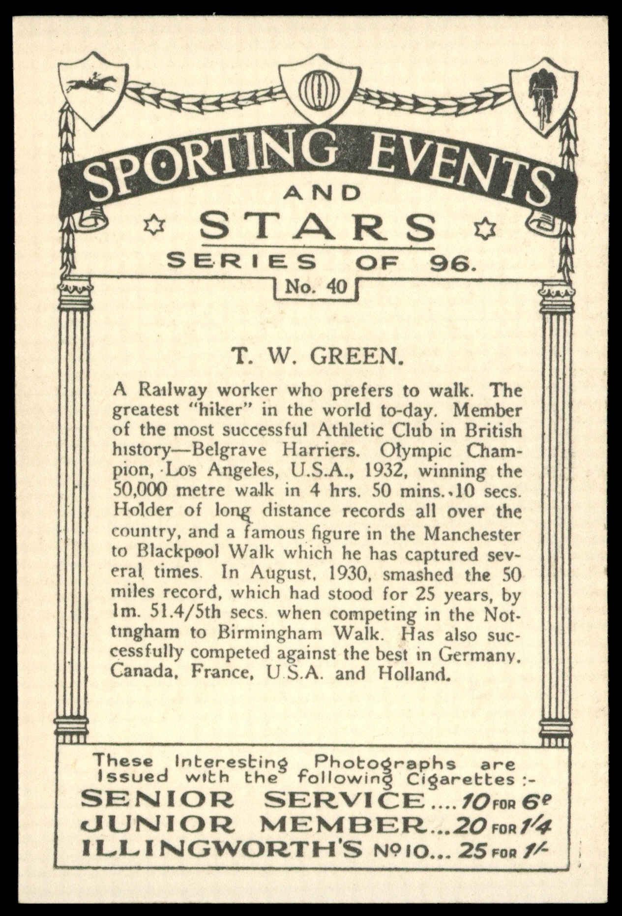 Pattreiouex - 'Sporting Events & Stars' (1935) - T.W. Green Pattreiouex - 'Sporting Events & Stars' (1935) - T.W. Green