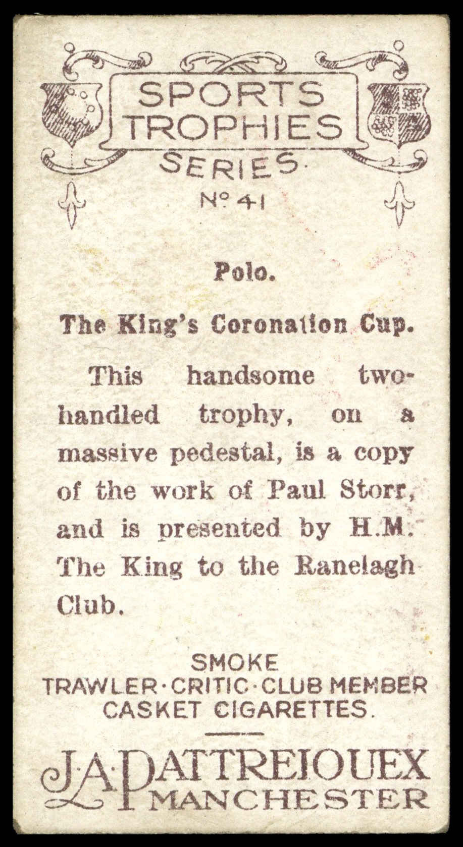 Pattreiouex - 'Sports Trophies' (1931) - Polo. The Kings Coronation Cup Pattreiouex - 'Sports Trophies' (1931) - Polo. The Kings Coronation Cup
