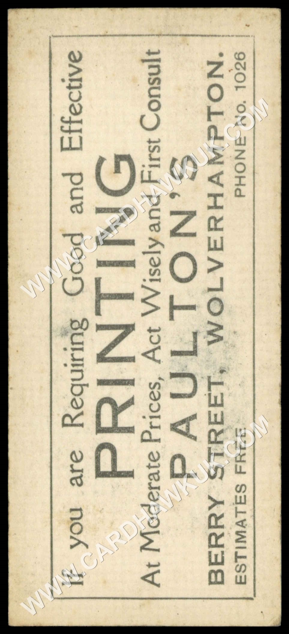 Paulton's - 'Wolverhampton Wanderers F.C. 1923-24' - H.H. Lees (1923) Paulton's - 'Wolverhampton Wanderers F.C. 1923-24' - H.H. Lees (1923)