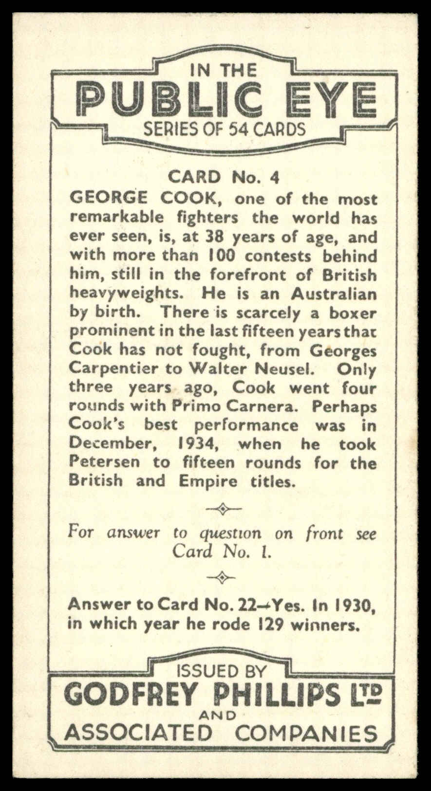 Phillips (Godfrey) - 'In The Public Eye' - George Cook (1935) Phillips (Godfrey) - 'In The Public Eye' - George Cook (1935)