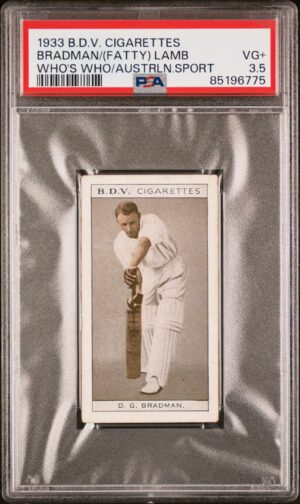 Phillips (Godfrey) - D.G. Bradman / R.W. Fatty Lamb 'Who's Who in Australian Sport' (1933) **PSA3.5** Phillips (Godfrey) - D.G. Bradman / R.W. Fatty Lamb 'Who's Who in Australian Sport' (1933) **PSA3.5**