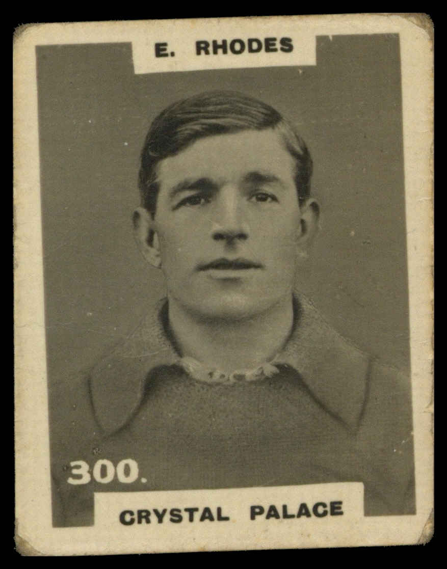 Phillips (Godfrey) - 'Pinnace Footballers K - "Black Oval"' (1922) - #300 - E. Rhodes (Crystal Palace) Phillips (Godfrey) - 'Pinnace Footballers K - "Black Oval"' (1922) - #300 - E. Rhodes (Crystal Palace)