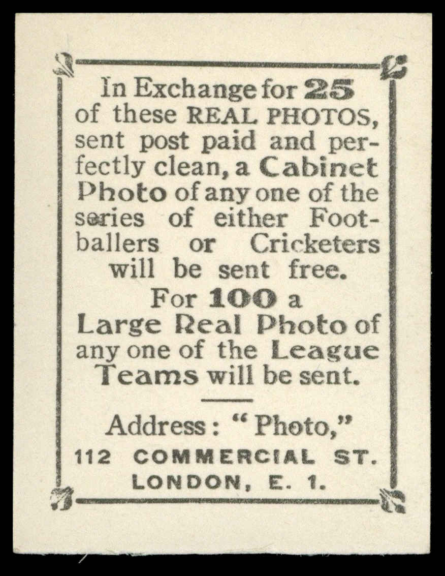 Phillips (Godfrey) - 'Pinnace Footballers K - "Photo"' (1922) - #145 - E. Mavin (Reading) Phillips (Godfrey) - 'Pinnace Footballers K - "Photo"' (1922) - #145 - E. Mavin (Reading)