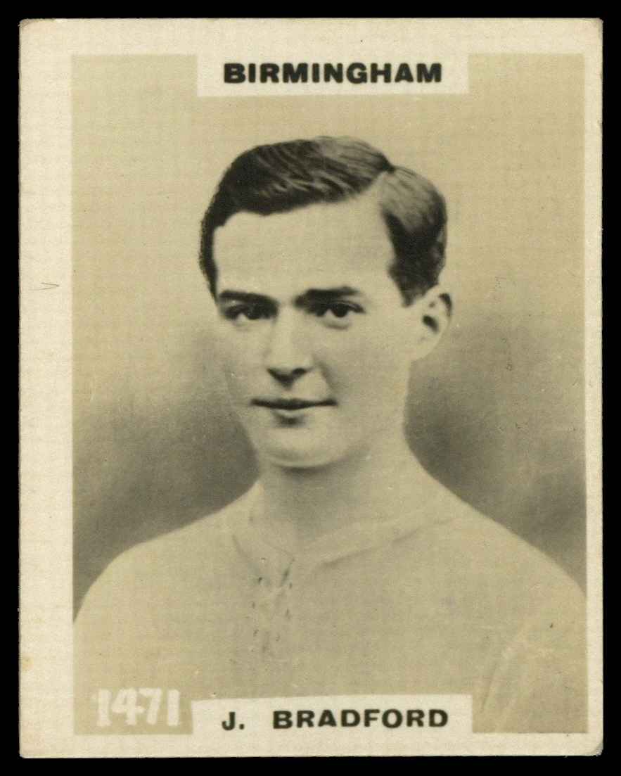 Phillips (Godfrey) - 'Pinnace Footballers' #1471 J. Bradford (Birmingham) (1922) Phillips (Godfrey) - 'Pinnace Footballers' #1471 J. Bradford (Birmingham) (1922)