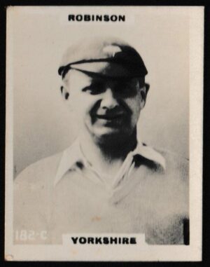 Phillips (Godfrey) - 'Pinnace Miniatures - Cricket ("Pinnace Photos")' (1924) - Card #182-C - Robinson (Yorkshire) Phillips (Godfrey) - 'Pinnace Miniatures - Cricket ("Pinnace Photos")' (1924) - Card #182-C - Robinson (Yorkshire)