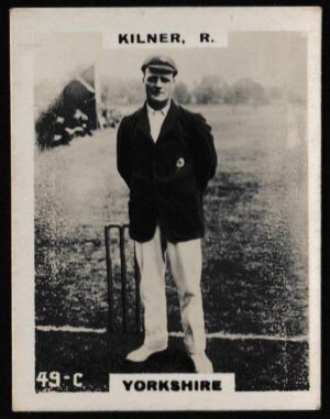 Phillips (Godfrey) - 'Pinnace Miniatures - Cricket ("Pinnace Photos")' (1924) - Card #49-C - R. Kilner (Yorkshire) Phillips (Godfrey) - 'Pinnace Miniatures - Cricket ("Pinnace Photos")' (1924) - Card #49-C - R. Kilner (Yorkshire)