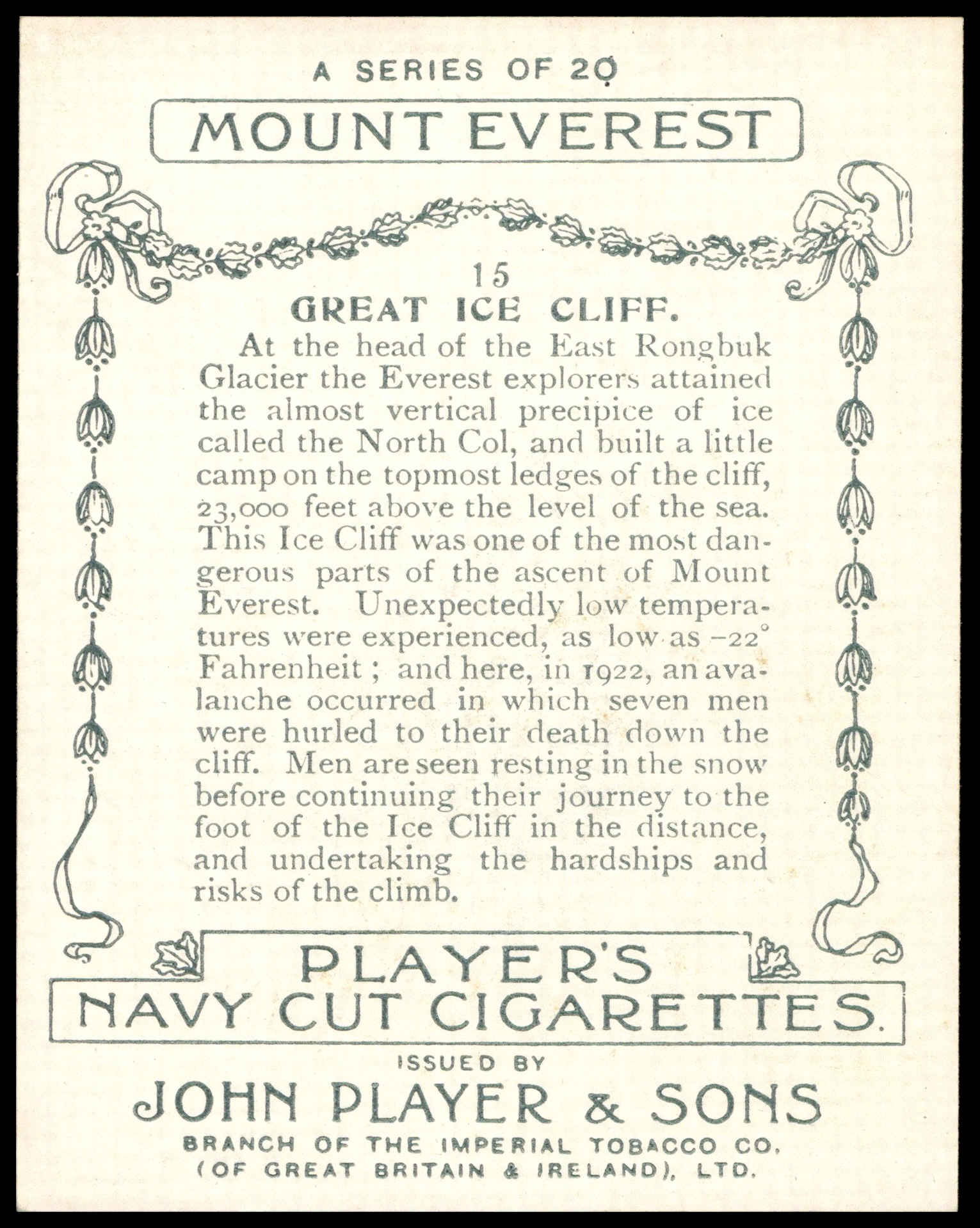 Player (John) - 'Mount Everest' (1925) - #15 - Great Ice Cliff Player (John) - 'Mount Everest' (1925) - #15 - Great Ice Cliff