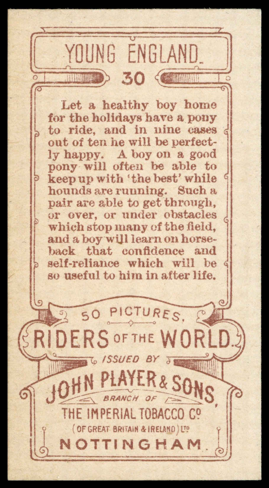 Player (John) - 'Riders of the World (1905)' (1905) - #30 - Young England Player (John) - 'Riders of the World (1905)' (1905) - #30 - Young England