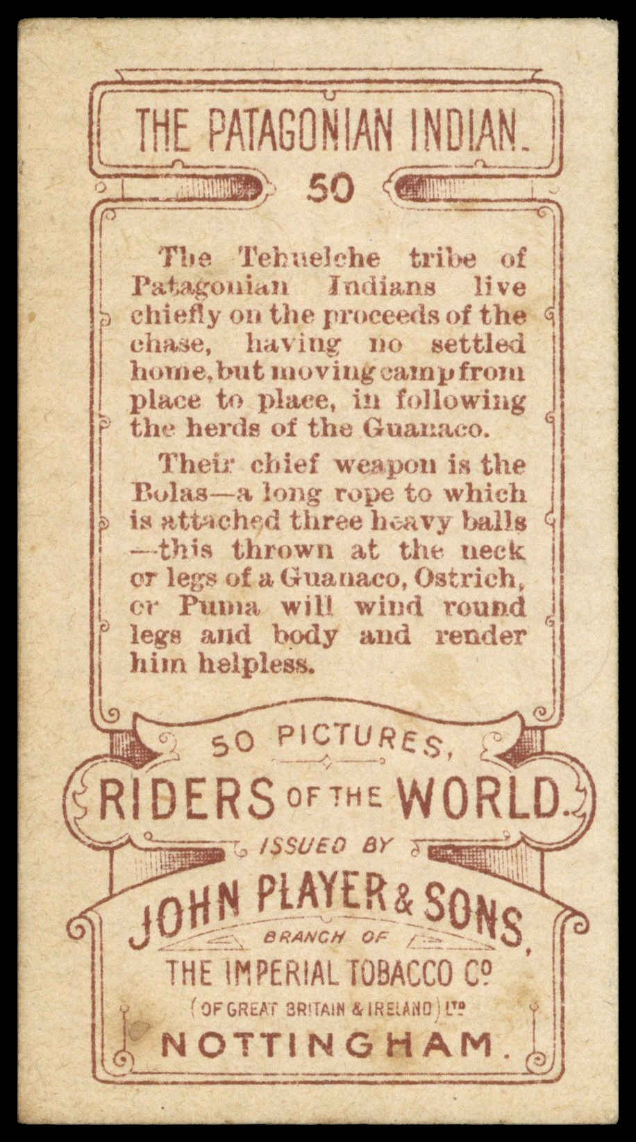 Jhon Riders Player (John) – ‘Riders of the World (1905)’ (1905) – #50 – The ...