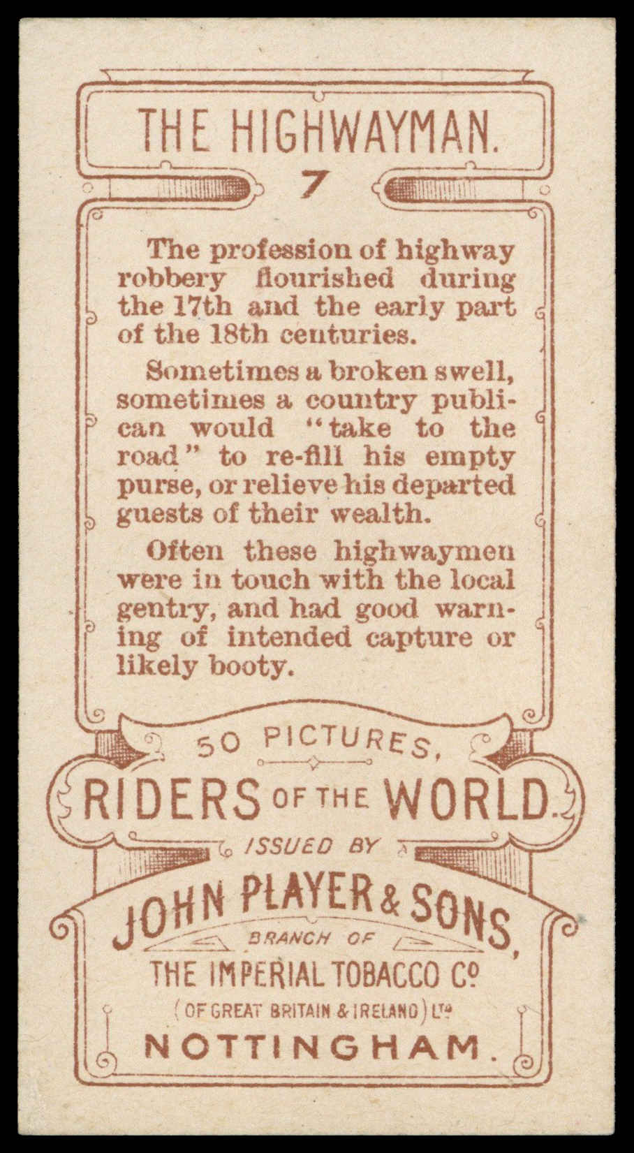 Jhon Riders Player (John) – ‘Riders of the World (1905)’ (1905) – #7 – The ...