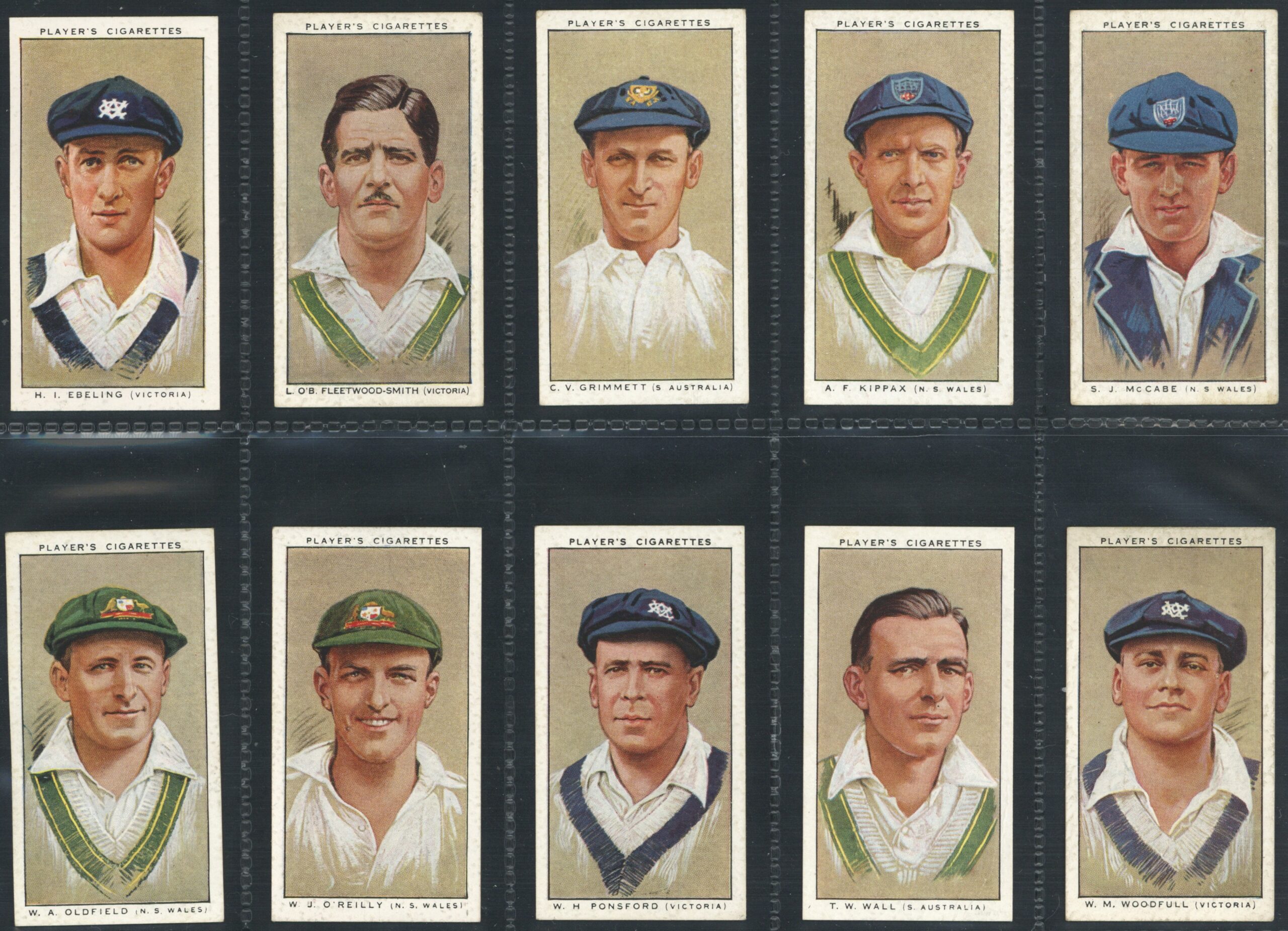 Player (John) - 'Cricketers 1934' (1934) - Complete Set (Bradman, Hobbs, Jardine, Darling etc) Player (John) - 'Cricketers 1934' (1934) - Complete Set (Bradman, Hobbs, Jardine, Darling etc)
