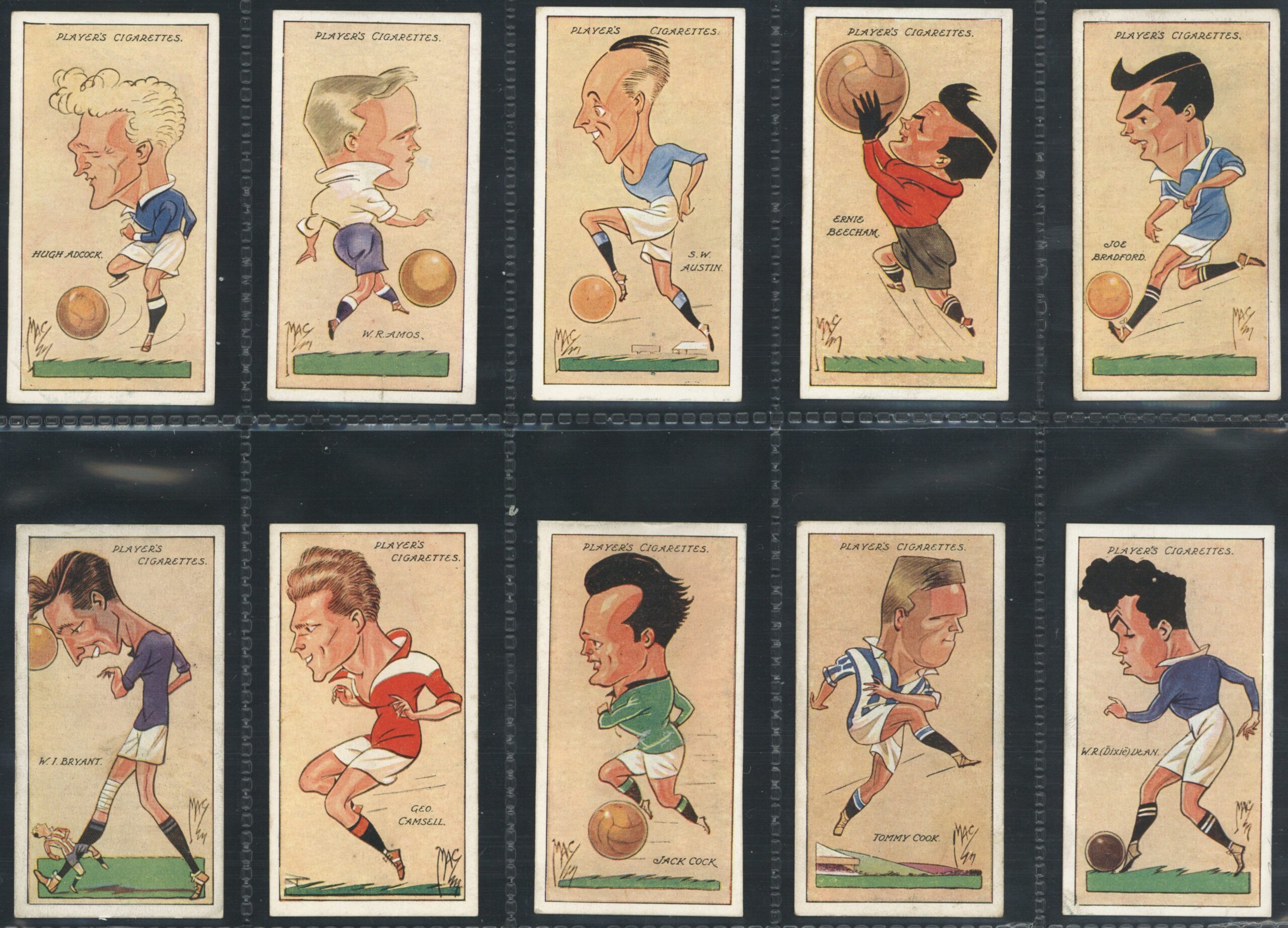Player (John) - 'Football Caricatures by "Mac"' (1927) - Complete Set Player (John) - 'Football Caricatures by "Mac"' (1927) - Complete Set