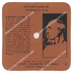 Record Cigarette Co - 'Sportsmen' #6 - Tommy Law (Chelsea) (1934)