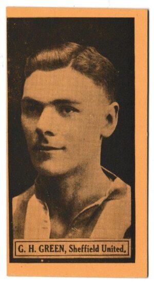 Rover Magazine - 'This Years Top-Form Footballers' (1924) - Card #8 - G.H. Green (Sheffield United) Rover Magazine - 'This Years Top-Form Footballers' (1924) - Card #8 - G.H. Green (Sheffield United)