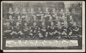 Real Photo - 'New Zealand Rugby Team (Tear right corner)' (1905) - Unused Postcard