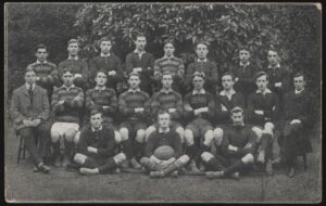 Real Photo - 'Exeter University Rugby ' (1911) - Used Postcard