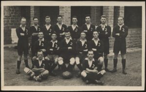Real Photo - 'Unknown Rugby Team (Trimmed)' (1927) - Unused Postcard