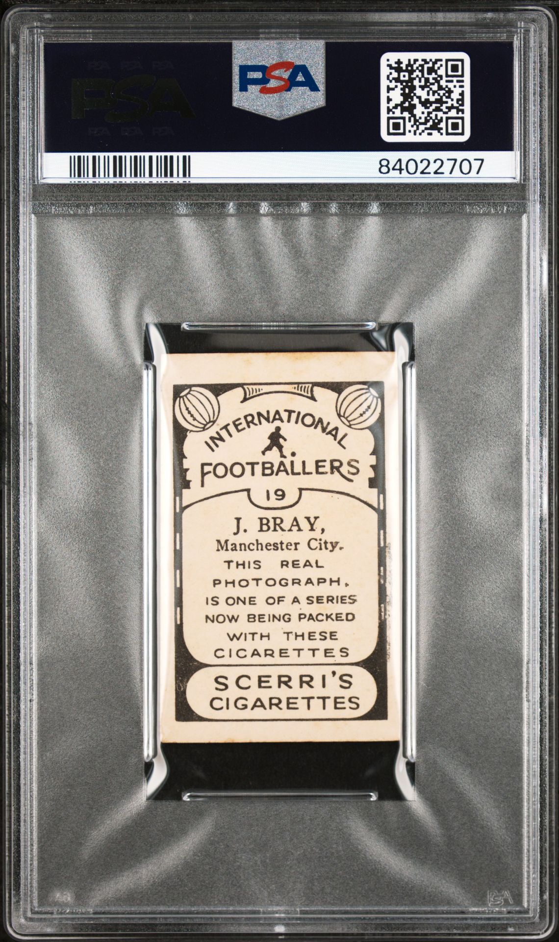 Scerri - International Footballers - J. Bray (Man City) **PSA5** Scerri - International Footballers - J. Bray (Man City) **PSA5**