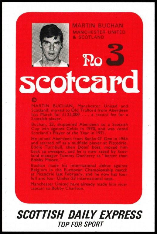 Scottish Daily Express - 'ScotCard - Martin Buchan (Man Utd) Scottish Daily Express - 'ScotCard - Martin Buchan (Man Utd)