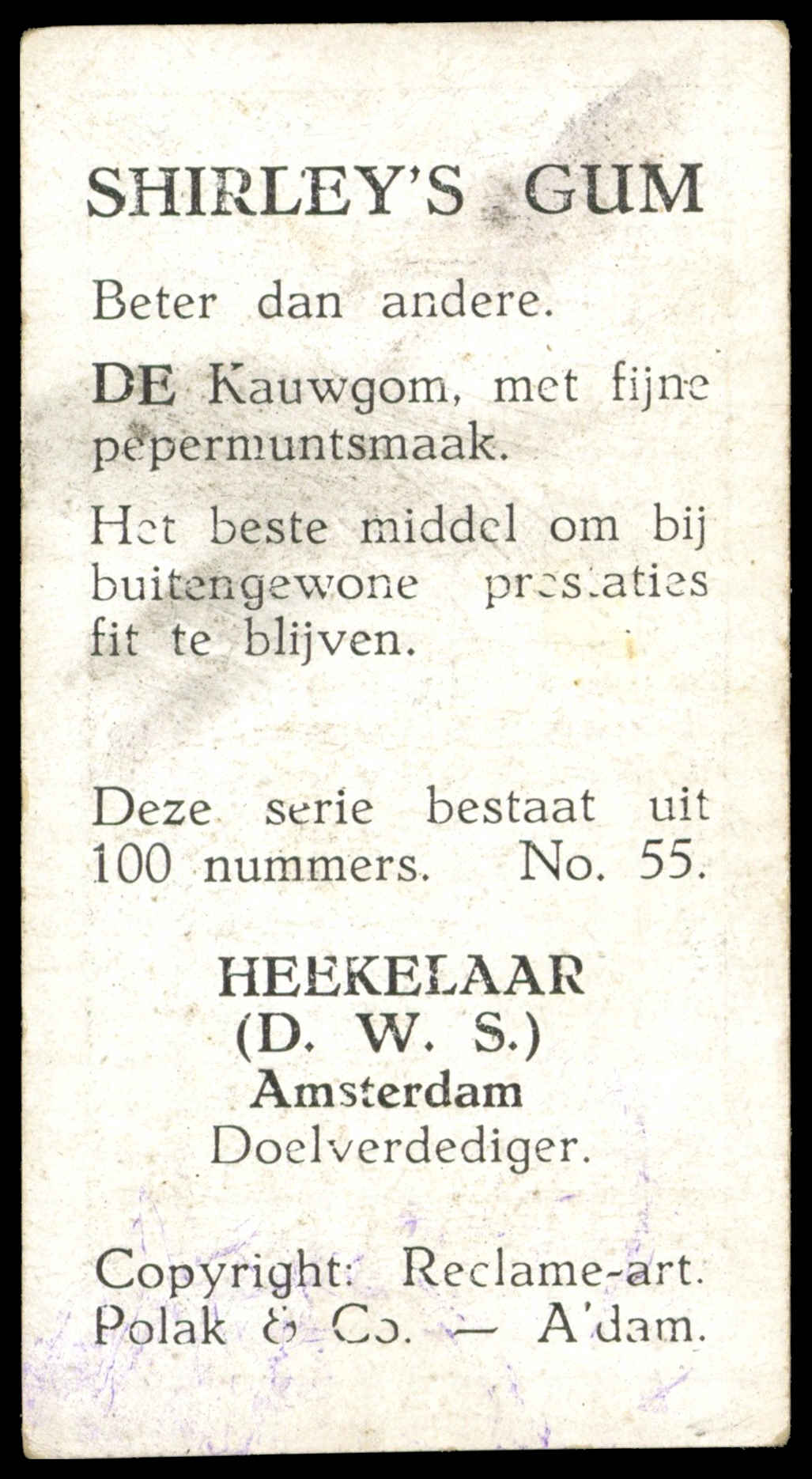 Shirleys Gum - 'Nederlansche Sport (100)' (1936) - Heekelaar (D.W.S Amsterdam) Shirleys Gum - 'Nederlansche Sport (100)' (1936) - Heekelaar (D.W.S Amsterdam)