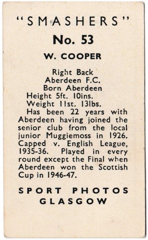 M.M. Frame - 'Smashers' (1950) - W. Cooper (Aberdeen) M.M. Frame - 'Smashers' (1950) - W. Cooper (Aberdeen)