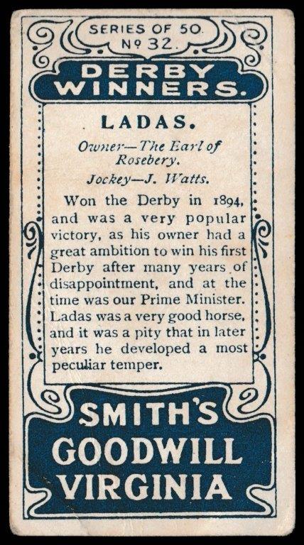 Smith's - Ladas - 'Derby Winners' - (1913) Smith's - Ladas - 'Derby Winners' - (1913)