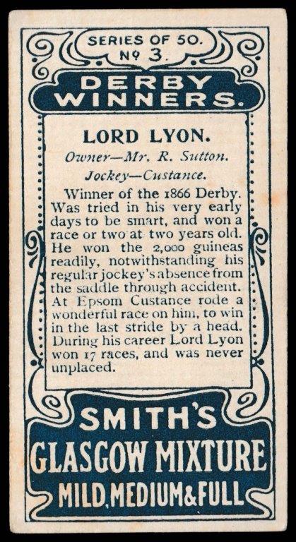 Smith's - Lord Lyon - 'Derby Winners' - (1913) Smith's - Lord Lyon - 'Derby Winners' - (1913)