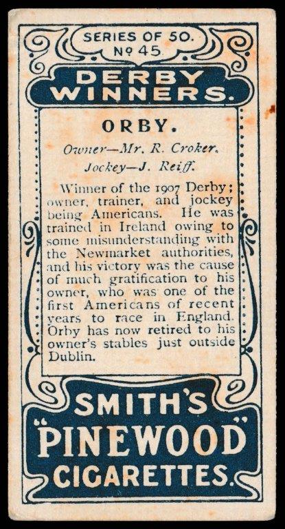 Smith's - Orby - 'Derby Winners' - (1913) Smith's - Orby - 'Derby Winners' - (1913)