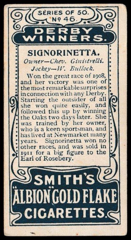 Smith's - Signorinetta - 'Derby Winners' - (1913) Smith's - Signorinetta - 'Derby Winners' - (1913)