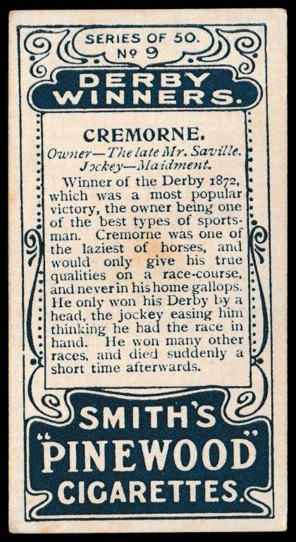 Smith's - Cremorne - 'Derby Winners' - (1913) Smith's - Cremorne - 'Derby Winners' - (1913)