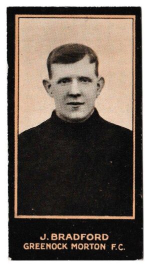 Smith's - 'Footballers (1914 DBB)' - Card #63 - J. Bradford (Greenock Morton) Smith's - 'Footballers (1914 DBB)' - Card #63 - J. Bradford (Greenock Morton)