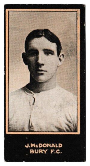 Smith's - 'Footballers (1914 LBB)' - Card #48 - J. McDonald (Bury) Smith's - 'Footballers (1914 LBB)' - Card #48 - J. McDonald (Bury)