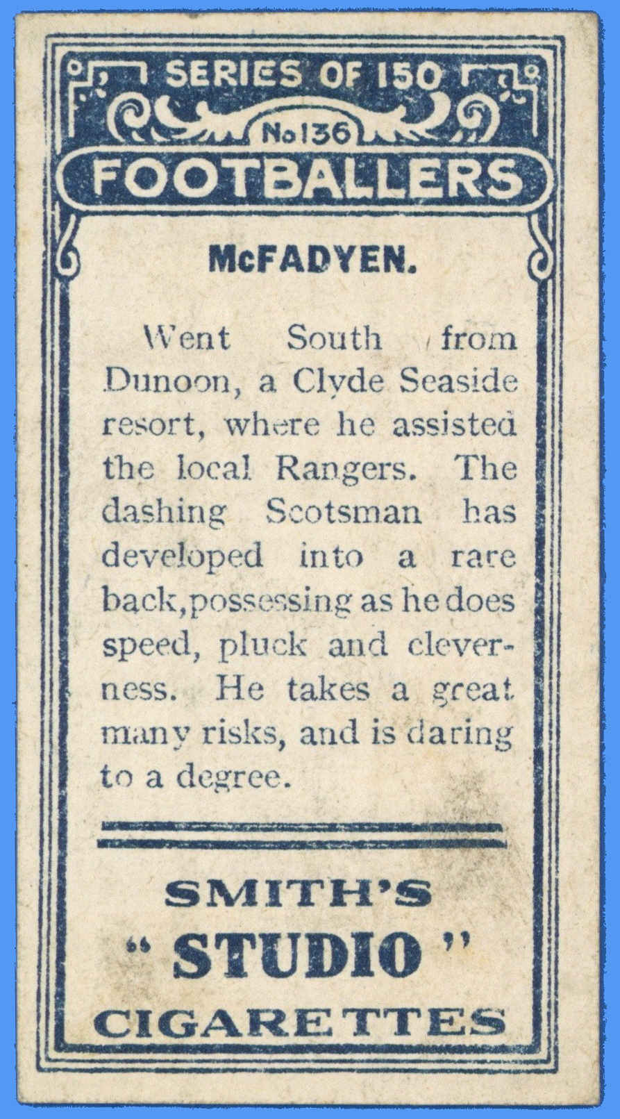 Smith's - 'Footballers' (1914) - C. McFadyen (Preston North End) Smith's - 'Footballers' (1914) - C. McFadyen (Preston North End)