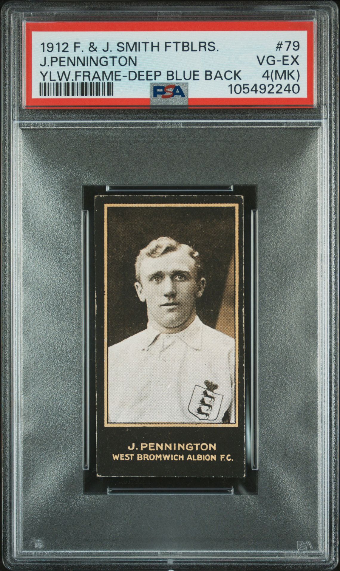 Smith's - 'Footballers' (1914) - J. Pennington (West Bromwich Albion) **PSA4** Smith's - 'Footballers' (1914) - J. Pennington (West Bromwich Albion) **PSA4**