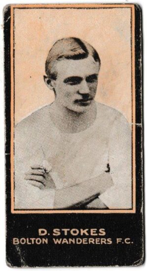 Smith's - 'Footballers (Yellow Frame/Deep Blue)' (c1914) - D. Stokes (Bolton Wanderers)