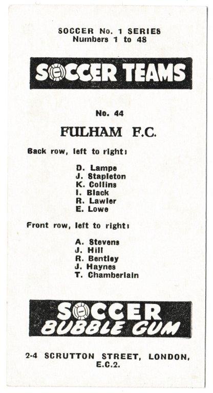 Chix - 'Soccer Teams' (1957) - Fulham F.C. Chix - 'Soccer Teams' (1957) - Fulham F.C.