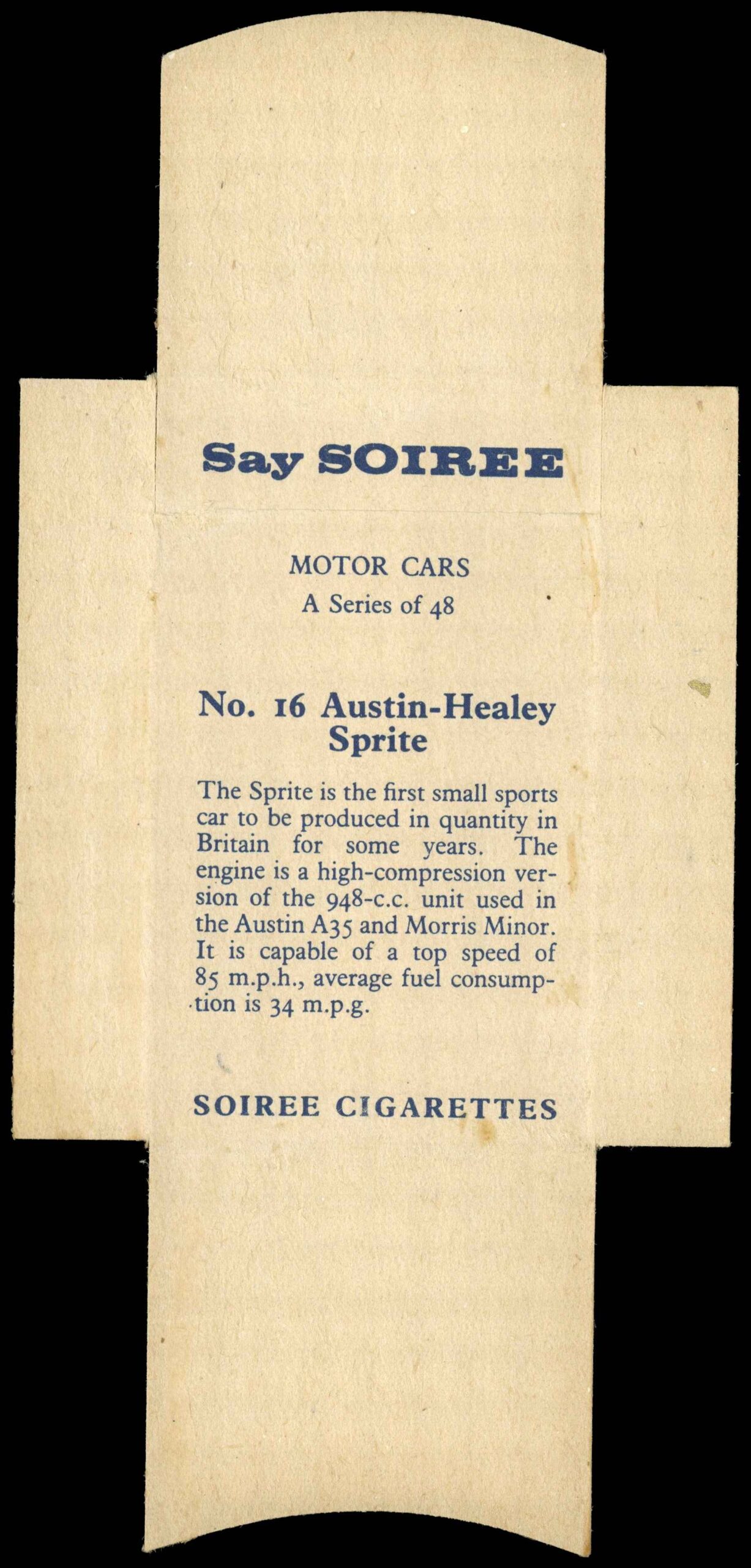Soiree - 'Motor Cars' (1950) - Austin Healey Sprite Soiree - 'Motor Cars' (1950) - Austin Healey Sprite