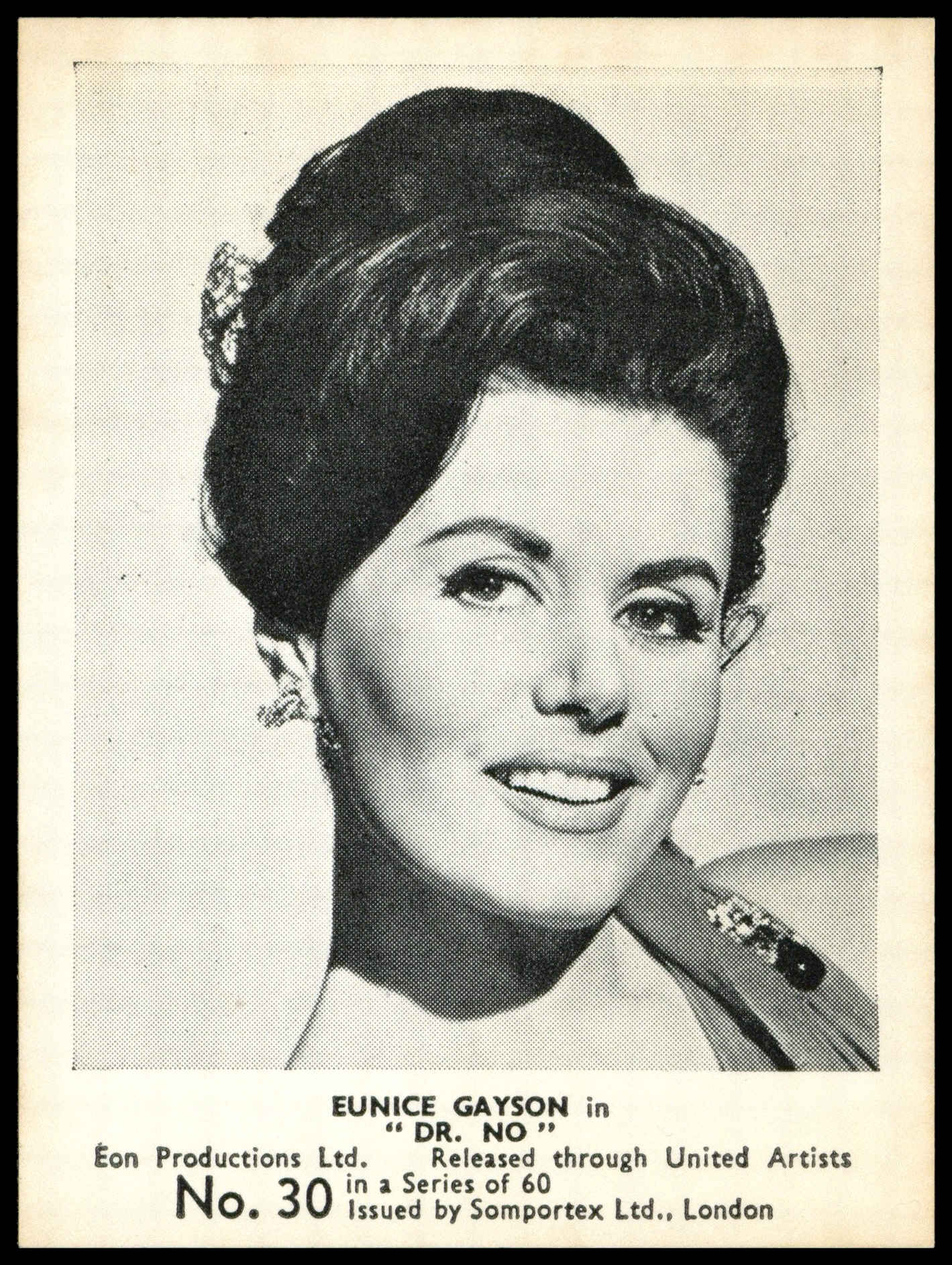 Somportex - 'James Bond 007 Film Scenes' (1964) - Eunice Gayson in "Dr. No" Somportex - 'James Bond 007 Film Scenes' (1964) - Eunice Gayson in "Dr. No"