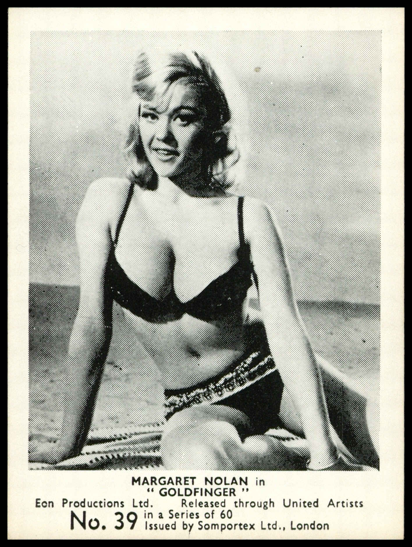 Somportex - 'James Bond 007 Film Scenes' (1964) - Margaret Nolan in "Goldfinger" Somportex - 'James Bond 007 Film Scenes' (1964) - Margaret Nolan in "Goldfinger"