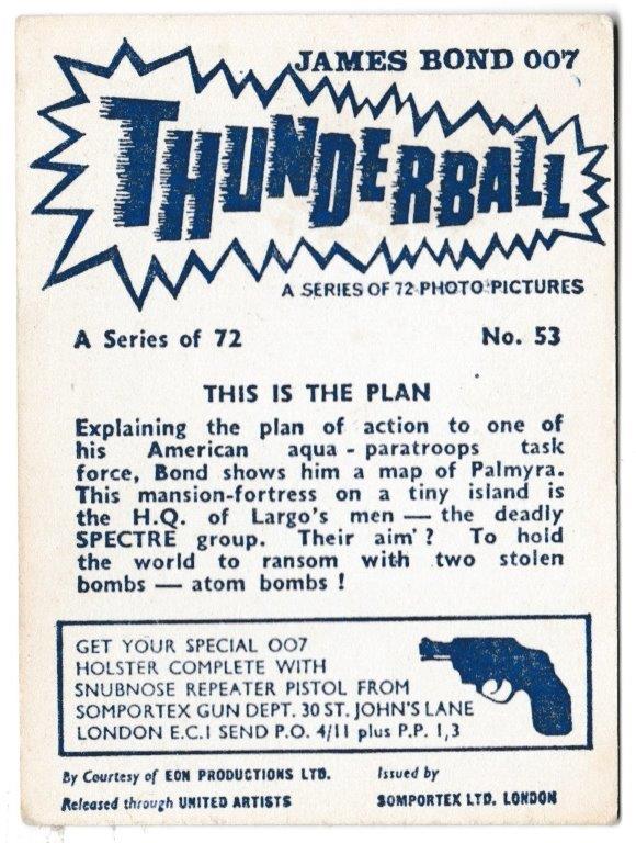 Somportex - 'Thunderball (a)' (1966) - Card #53 - This is the Plan Somportex - 'Thunderball (a)' (1966) - Card #53 - This is the Plan