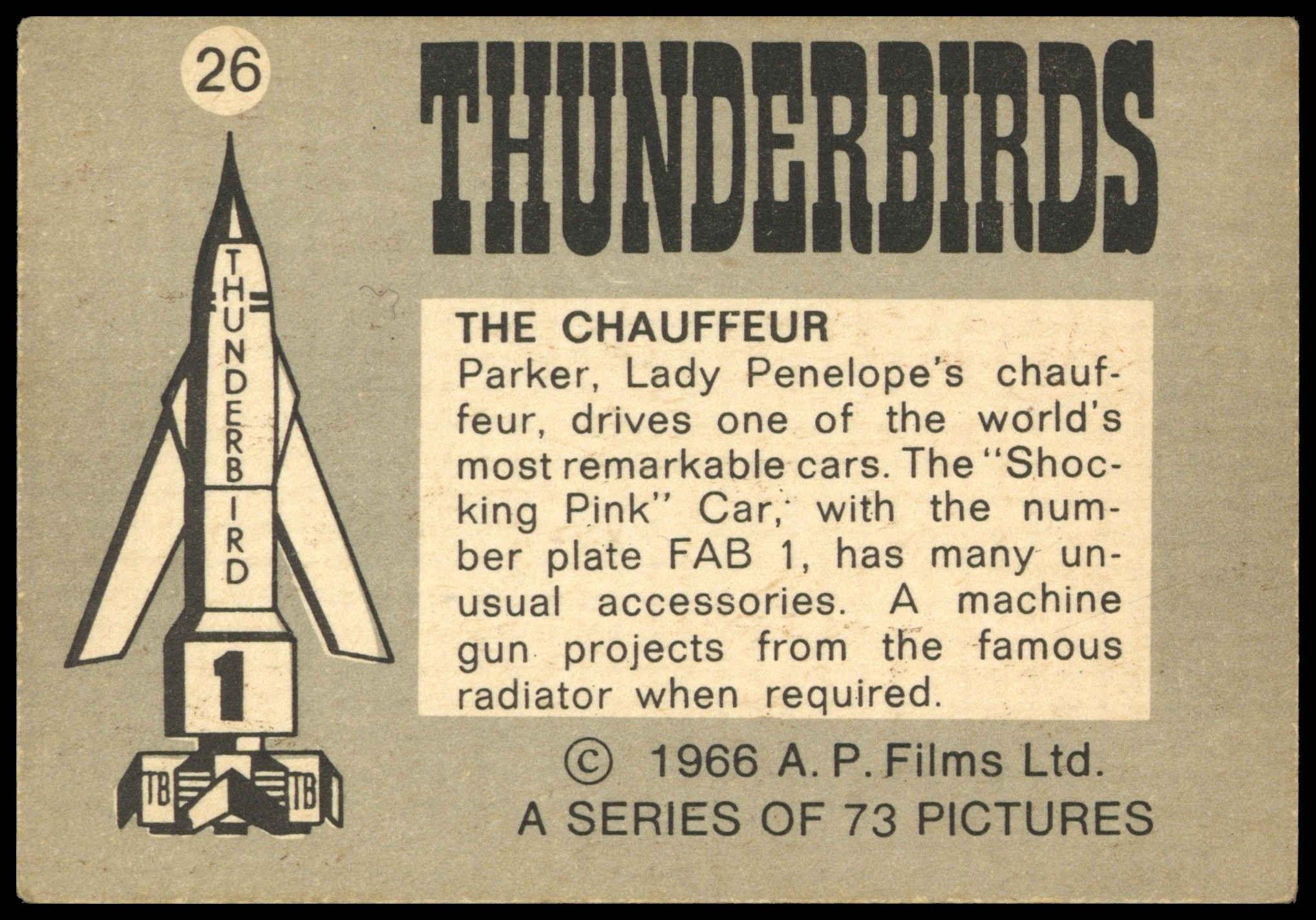 Somportex - 'Thunderbirds (No Somportex)' (1966) - #26 - The Chauffer Somportex - 'Thunderbirds (No Somportex)' (1966) - #26 - The Chauffer