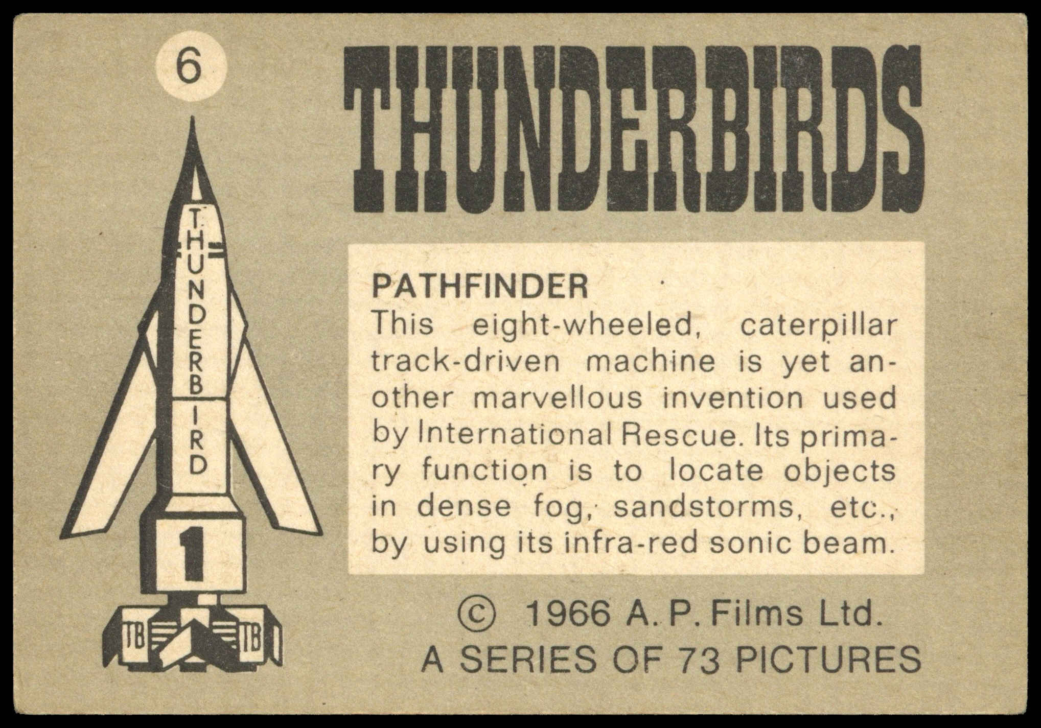 Somportex - 'Thunderbirds (No Somportex)' (1966) - #6 - Pathfinder Somportex - 'Thunderbirds (No Somportex)' (1966) - #6 - Pathfinder